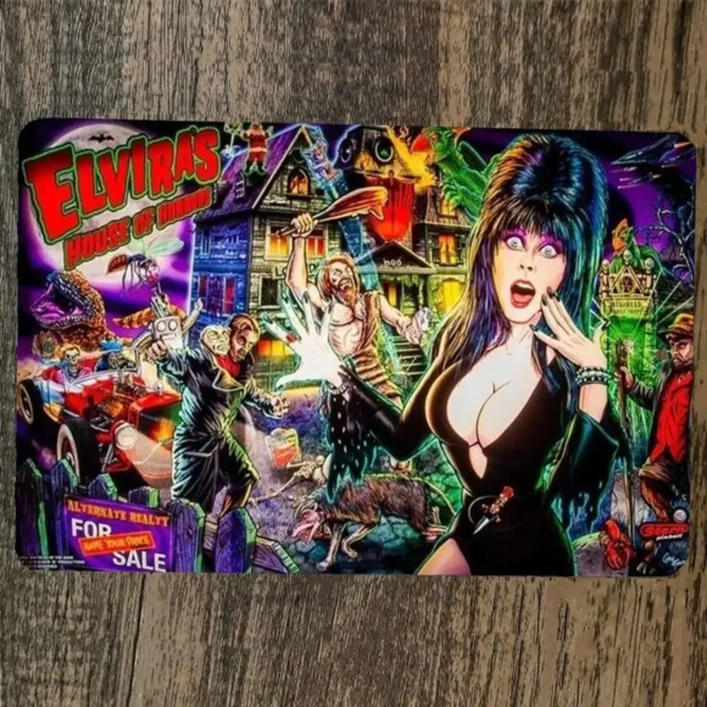 Elviras House of Horrors Arcade 8x12 Metal Wall Sign Video Game Poster‎